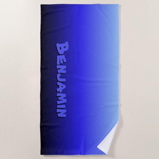 Naam toevoegen, Blauwe kleurensverloop Strandlaken (Voorkant)