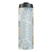 Naam toevoegen Blue Butterfly Custom Gift Thermosbeker (Voorkant)