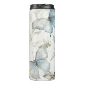 Naam toevoegen Blue Butterfly Custom Gift Thermosbeker (Achterkant)