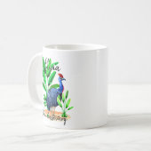 Naam toevoegen Blue Cassowary Australian Bird Anim Koffiemok (Voorkant links)