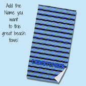 Naam toevoegen, Blues & Black Stripes Strandlaken