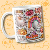 Naam toevoegen BOO! Rainbow Pumpkin Ghost Sinaasap Koffiemok