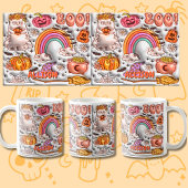 Naam toevoegen BOO! Rainbow Pumpkin Ghost Sinaasap Koffiemok