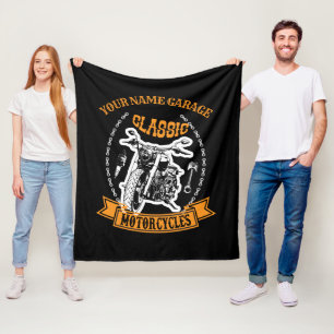 Naam toevoegen bovenste tekstregel, klassieke moto fleece deken