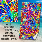 Naam toevoegen Bright Fireworks, Waterverf schilde Strandlaken
