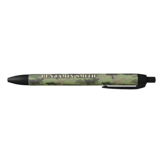 Naam toevoegen, Camo Brown Olive Green Zwarte Inkt Pen (Bodem)