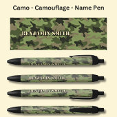 Naam toevoegen, Camo Brown Olive Green Zwarte Inkt Pen