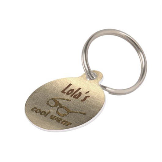 Naam toevoegen Cool Draag Glossy Kijk Huisdierpenning (Zijkant)