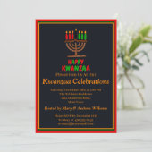 Naam toevoegen Datum Details Happy Kwanzaa-kaarsen Kaart (Staand voorkant)