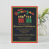 Naam toevoegen Datum Details Happy Kwanzaa-kaarsen Kaart (Staand voorkant)