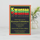 Naam toevoegen Datum Details Kwanzaa Party Uitnodi Kaart (Staand voorkant)
