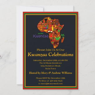 Naam toevoegen Details Happy Kwanzaa Africa Party Kaart