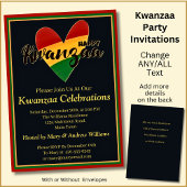 Naam toevoegen Details Happy Kwanzaa Heart, Partij Kaart