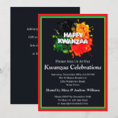 Naam toevoegen Details Kwanzaa Paint Splash, Parti Kaart (Voorkant / Achterkant)