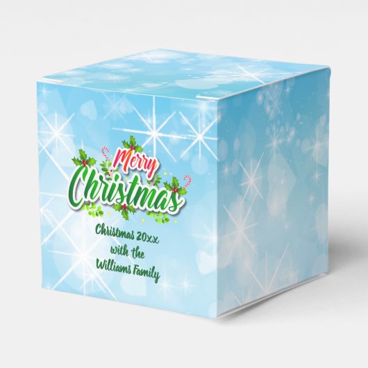 Naam toevoegen die overeenkomt met de kerstblauwe bedankdoosjes (Voorkant Zijde)