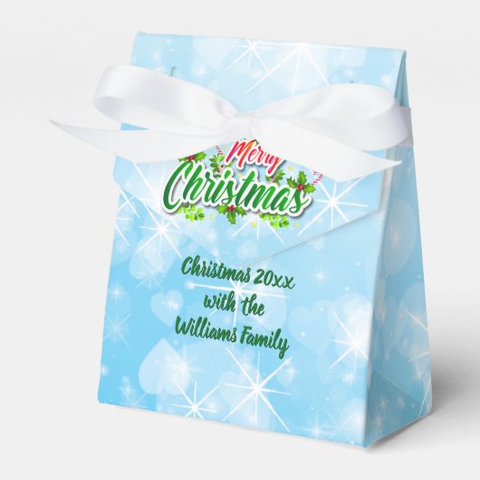 Naam toevoegen die overeenkomt met de kerstblauwe bedankdoosjes (Voorkant Zijde)