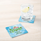 Naam toevoegen die overeenkomt met kerstblauw kartonnen onderzetters (Insitu)