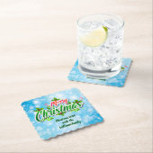 Naam toevoegen die overeenkomt met kerstblauw kartonnen onderzetters (Insitu)