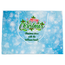 Naam toevoegen die overeenkomt met Merry Kerstblau Groot Cadeauzakje