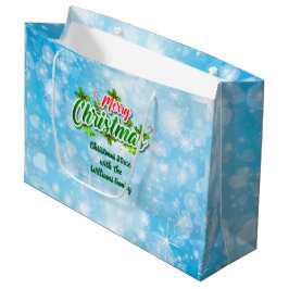 Naam toevoegen die overeenkomt met Merry Kerstblau Groot Cadeauzakje