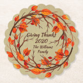 Naam toevoegen die overeenkomt met Thanksgiving Au Kartonnen Onderzetters (Voorkant)