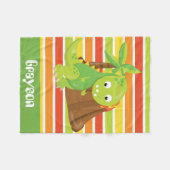 Naam toevoegen Dinosaur baby boy deken (Voorkant (Horizontaal))