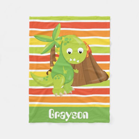Naam toevoegen Dinosaur baby boy deken (Voorkant)