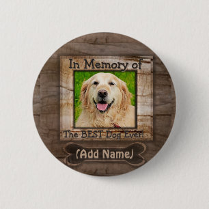Naam toevoegen   Dog Memorial Ronde Button 5,7 Cm