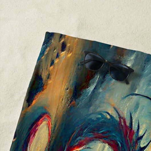 Naam toevoegen, Dragon on Beach at Sunset Strandlaken (In situ)