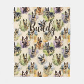 Naam toevoegen, Duitse herder Fleece Deken (Voorkant)