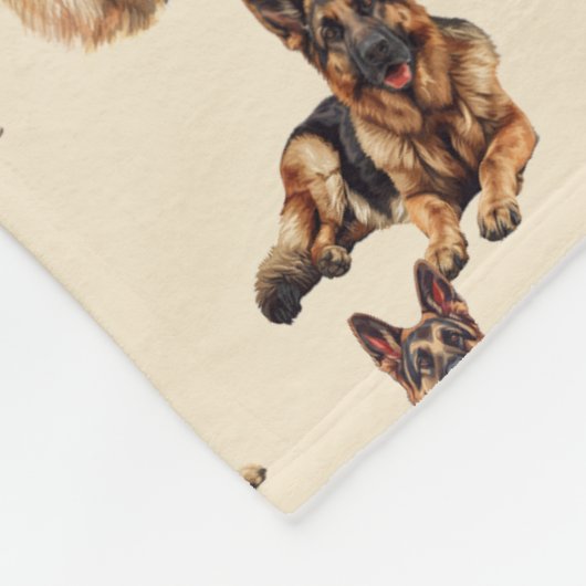 Naam toevoegen, Duitse herder Fleece Deken (Hoek)