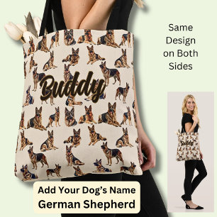 Naam toevoegen, Duitse herder Tote Bag
