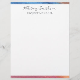 Naam toevoegen Eenvoudige Abstracte bruine & blauw Briefhoofd