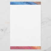 Naam toevoegen Eenvoudige Abstracte bruine & blauw Briefpapier (Achterkant)