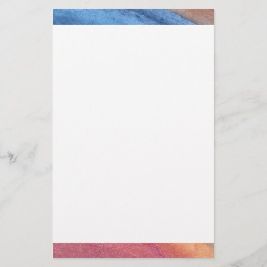 Naam toevoegen Eenvoudige Abstracte bruine & blauw Briefpapier (Achterkant)