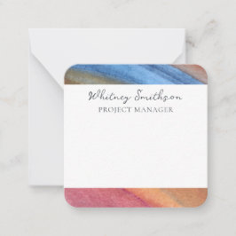 Naam toevoegen Eenvoudige Abstracte bruine & blauw Notitiekaartje