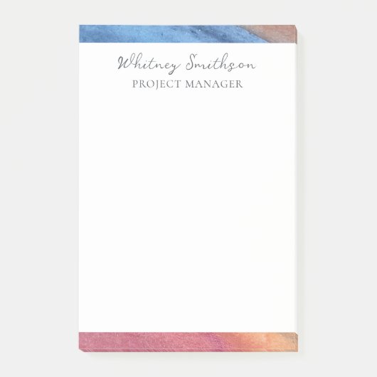 Naam toevoegen Eenvoudige Abstracte bruine & blauw Post-it® Notes (Voorkant)