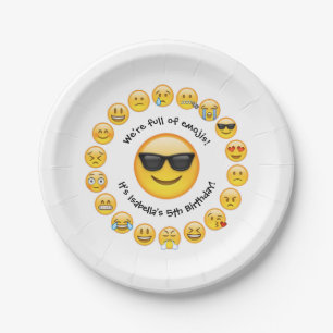 Naam toevoegen - Emoji Birthday Party - Gepersonal Papieren Bordje