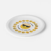 Naam toevoegen - Emoji verjaardagsfeestje geperson Papieren Bordje (Gekanteld)