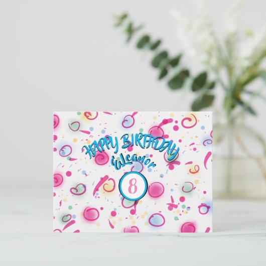 NAAM TOEVOEGEN EN JAAR AANPASSEN OP GELUKKIGE VERJ BRIEFKAART (Staand voorkant)