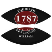 Naam toevoegen en Jaar Birthday Black American Football (Panelen)