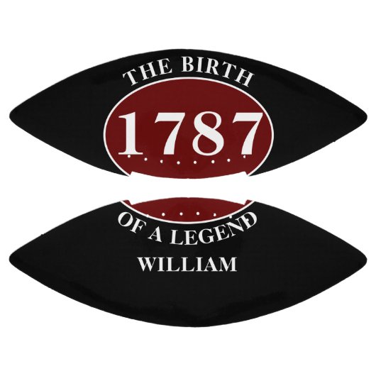 Naam toevoegen en Jaar Birthday Black American Football (Panelen)