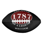 Naam toevoegen en Jaar Birthday Black American Football (Voorkant)