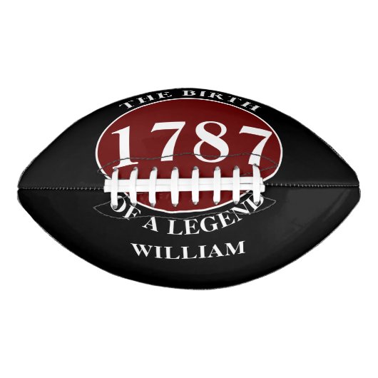 Naam toevoegen en Jaar Birthday Black American Football (Voorkant)