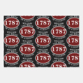 Naam toevoegen en Jaar Birthday Black Inpakpapier Vel (Voorkant)