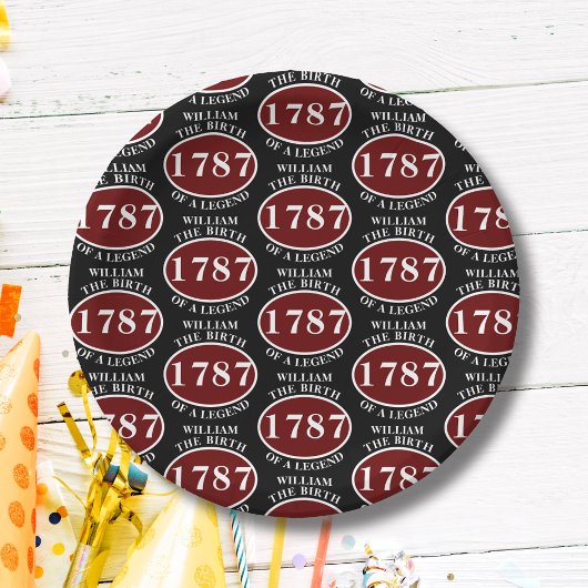 Naam toevoegen en Jaar Birthday Black Papieren Bordje