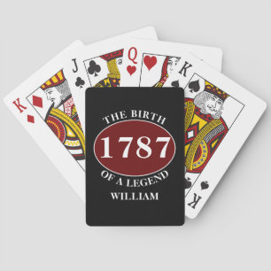 Naam toevoegen en Jaar Birthday Black Pokerkaarten