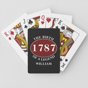 Naam toevoegen en Jaar Birthday Black Pokerkaarten