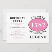 Naam toevoegen en Jaar Legend Pink Birthday Kaart (Voorkant)