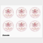 Naam toevoegen Fairy & Flowers Ronde Sticker (Vel)